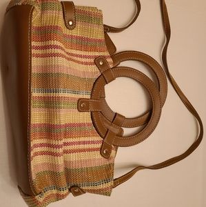 GH Bass & Co Brown Striped Handbag